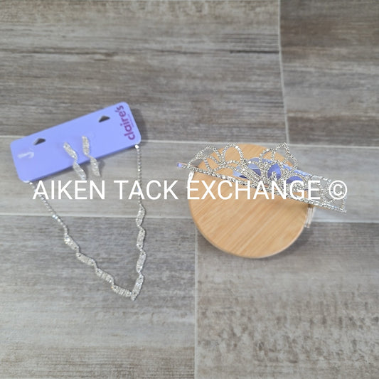 Claire's Bundle - 1 Tiara, 1 Set of Earrings, 1 Necklace