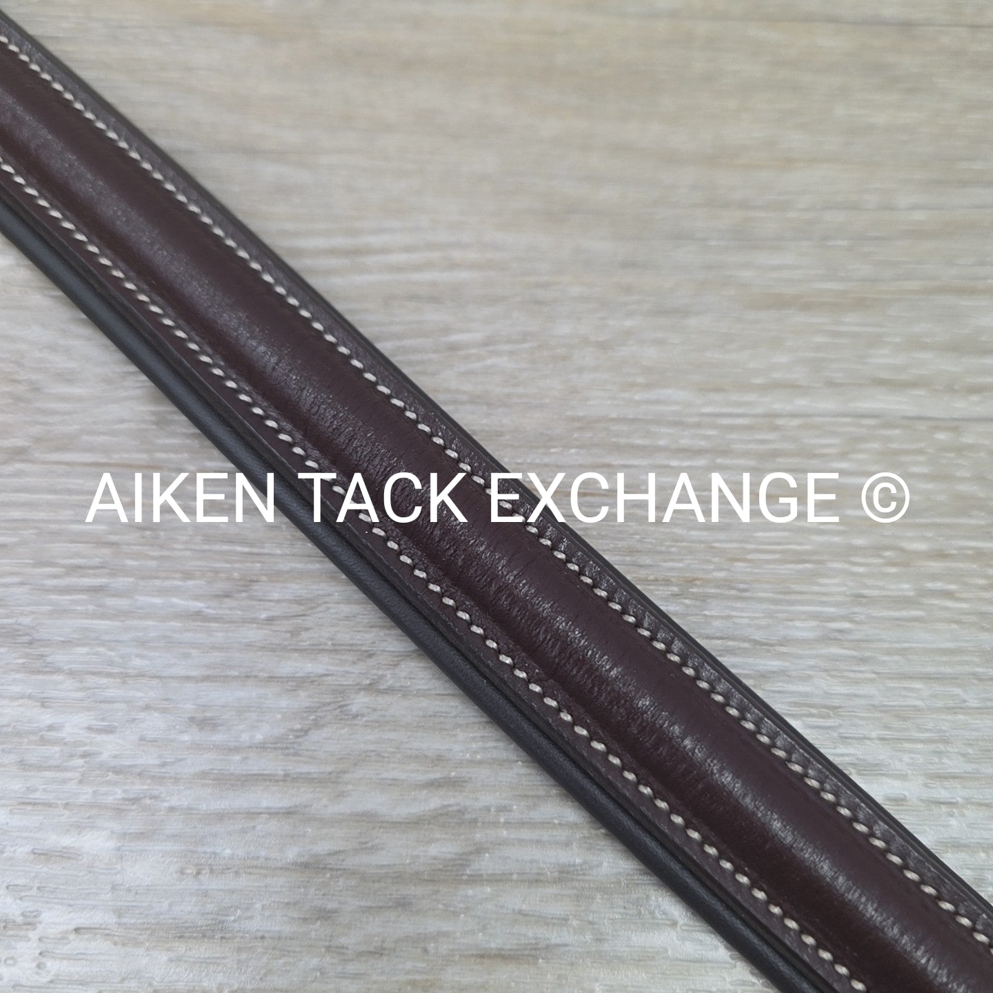 Plain Round Raised Padded Browband, Brown, 15"