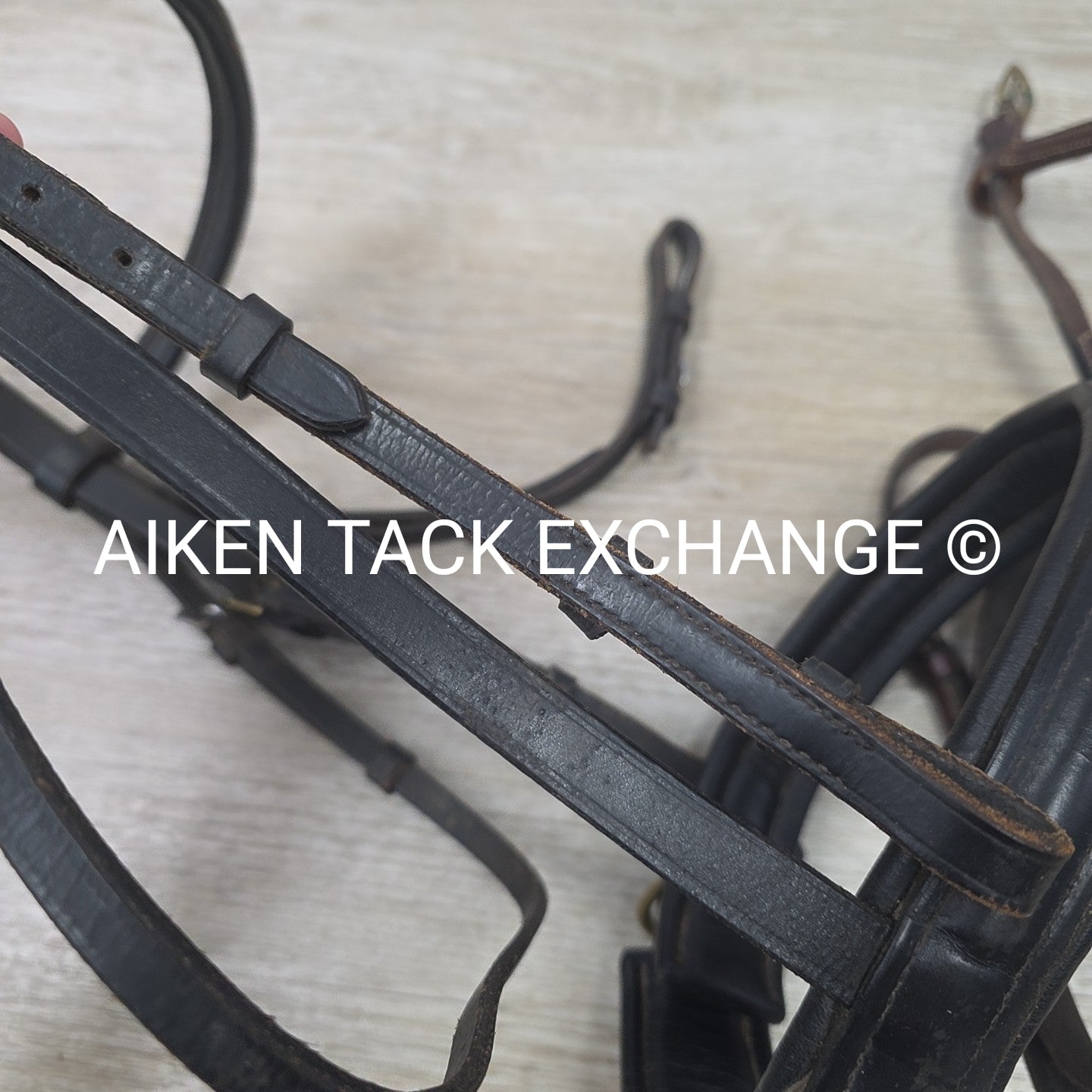BARGAIN BUNDLE: Flash Dressage Bridle, Fancy Stitched Flash Noseband & Plain Rai