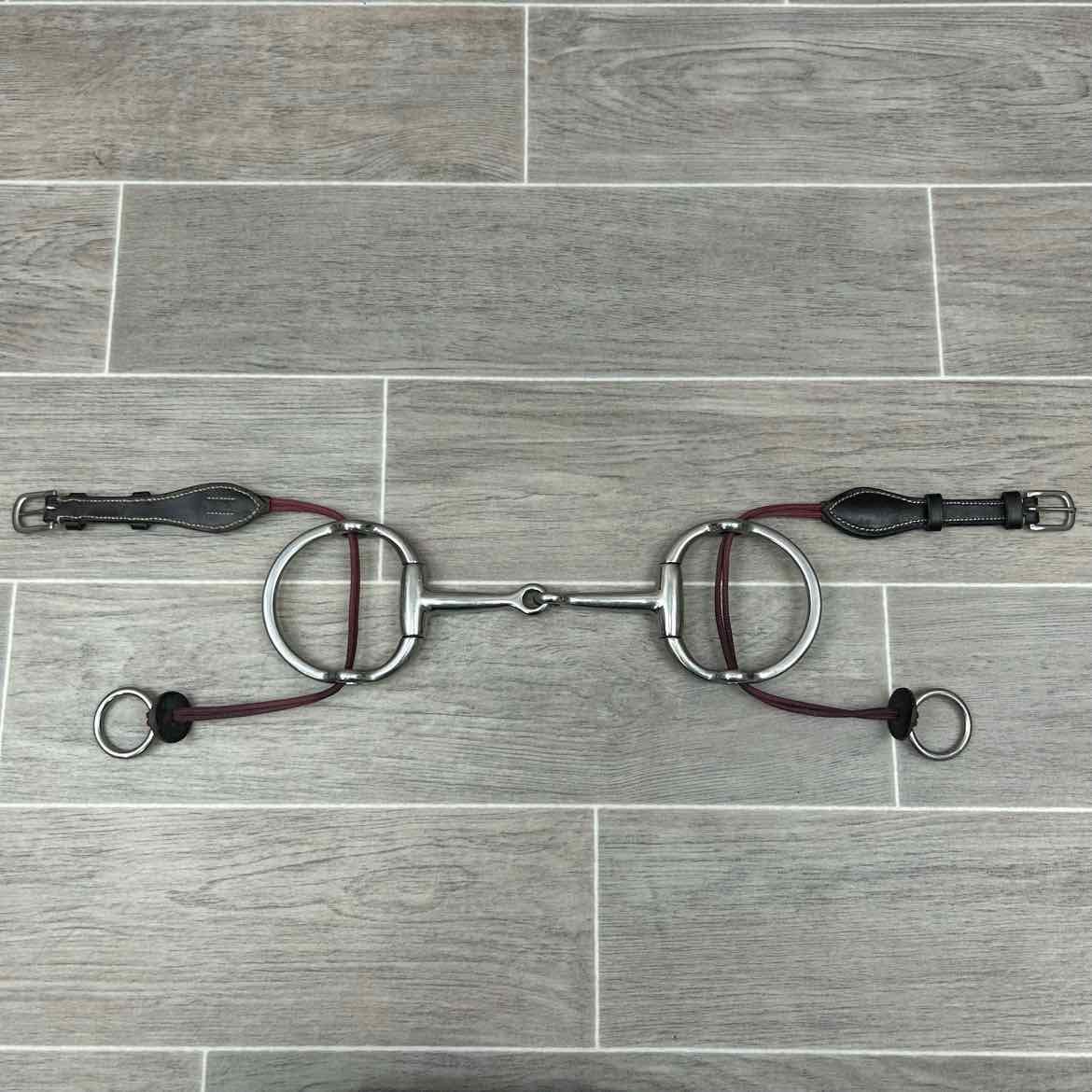 Coronet Single Joint Eggbutt Gag Bit with Rope Cheek Pieces 5"