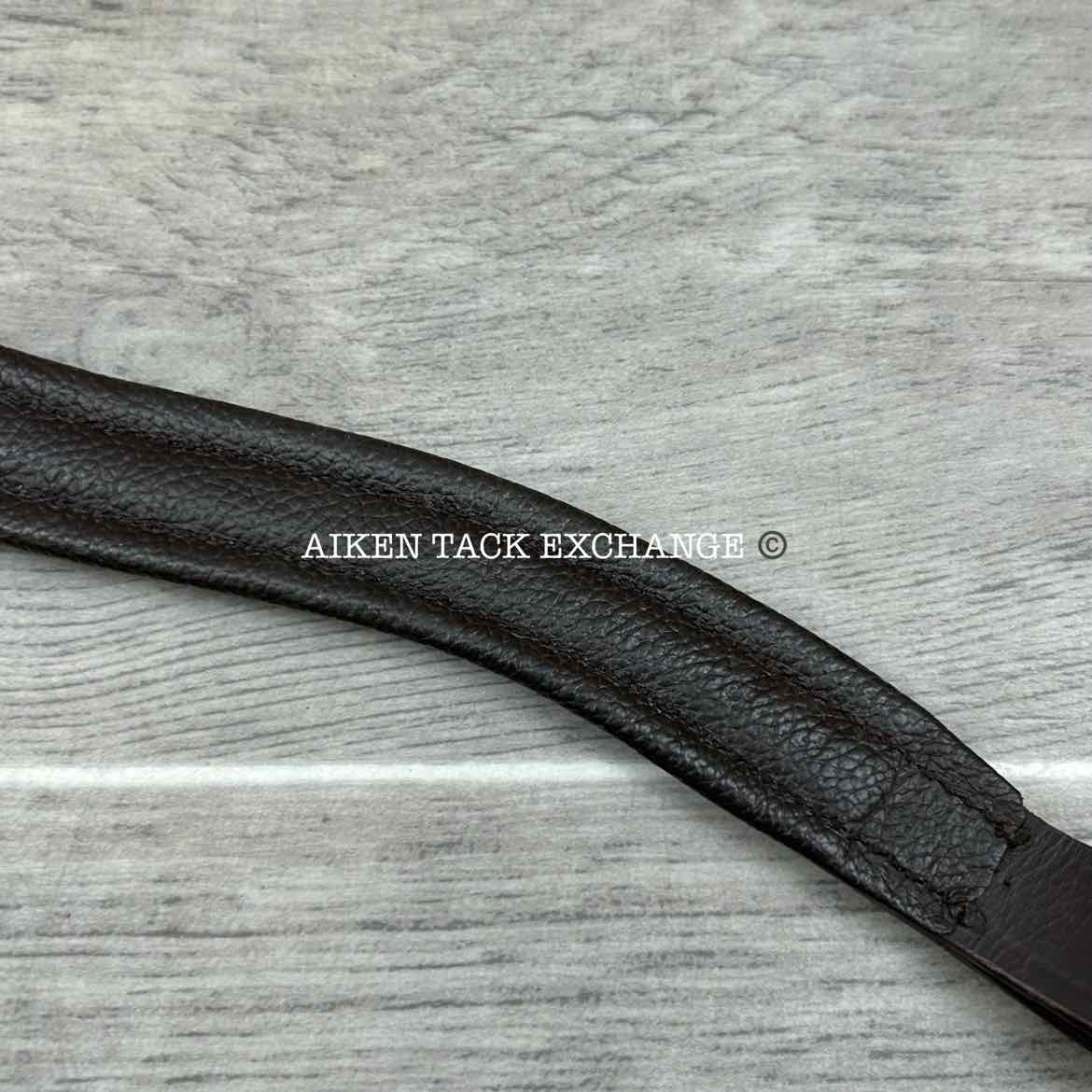 Plain Raised Padded Browband, Black, 16.5"