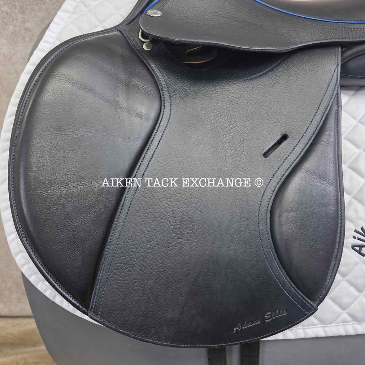 **SOLD** Adam Ellis Jump Saddle, 17" Seat, Medium Wide Tree, Wool Flocked Panels