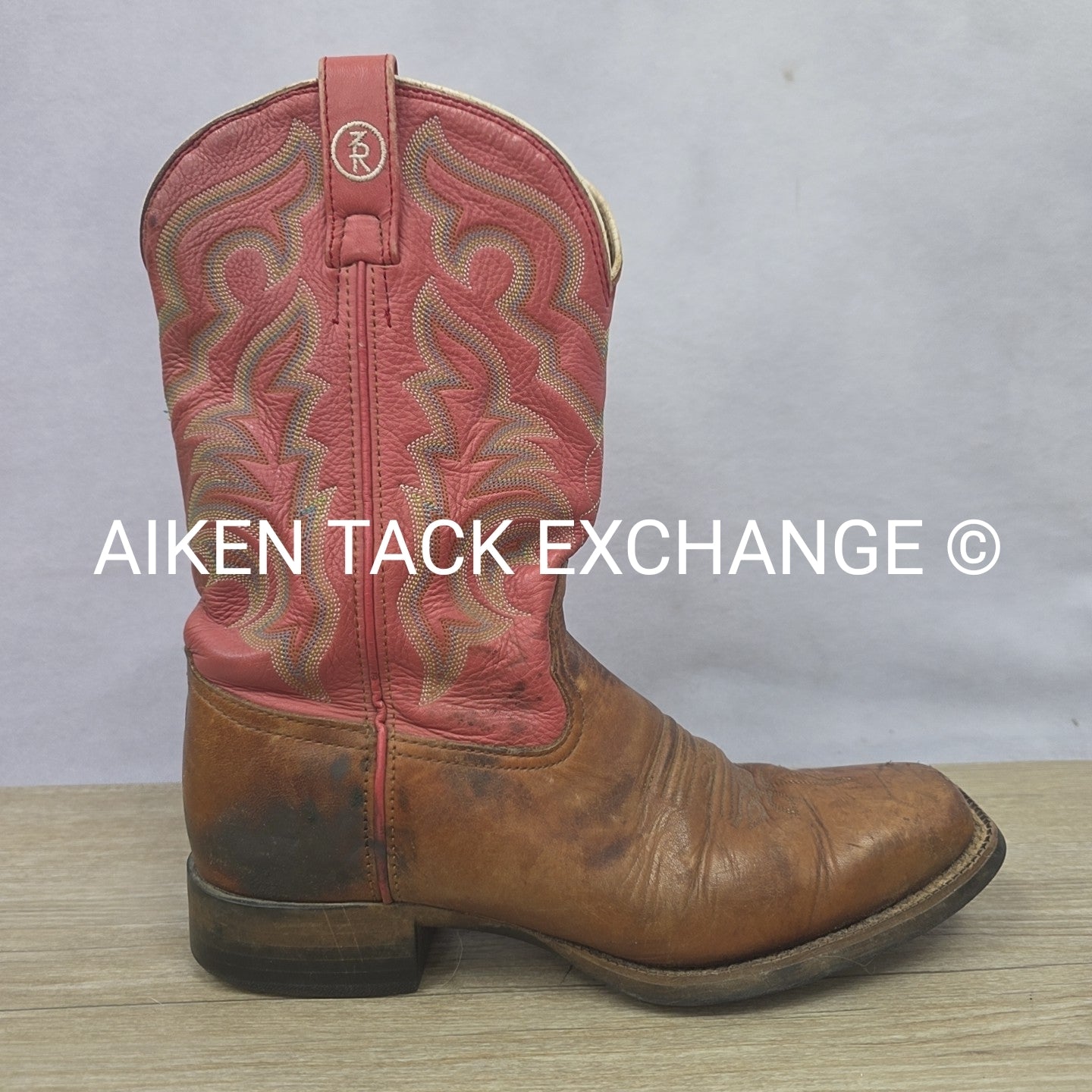 Tony Lama Square Toe Western Boots, Size 9