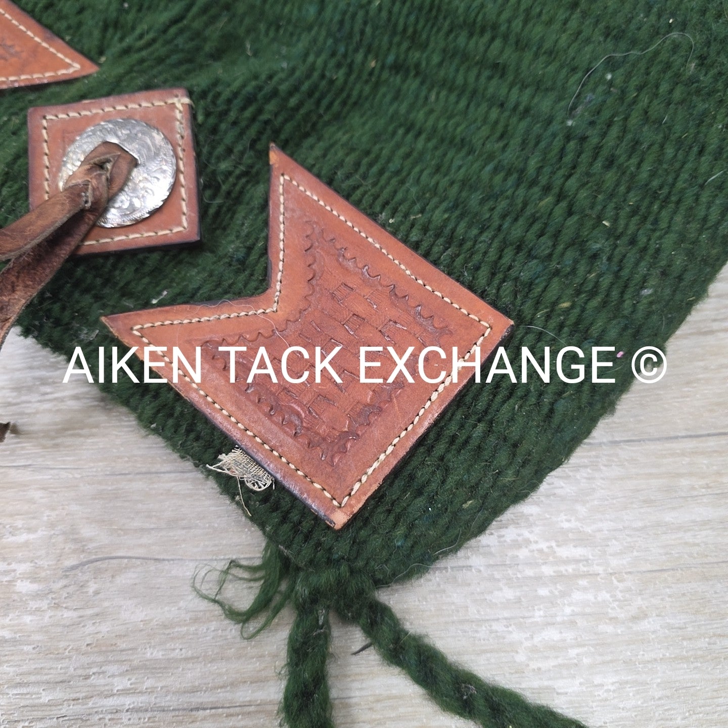Western Saddle Pad with Tooled Leather Trim
