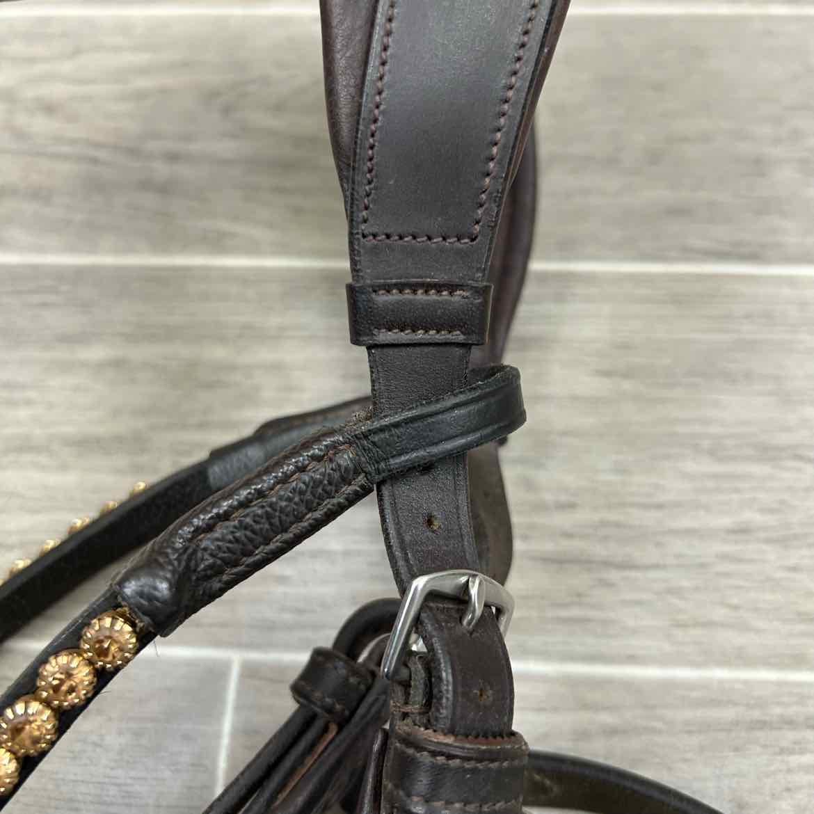 PS of Sweden King Edward Bridle with Bling Browband, No Reins, Brown, Size Full