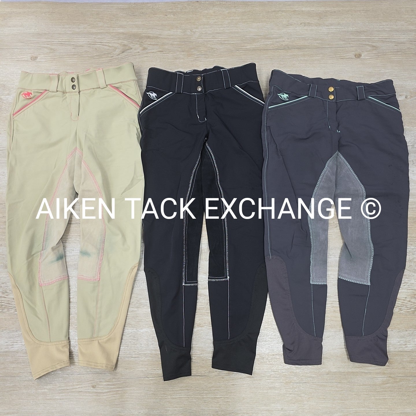 BARGAIN BUNDLE: 3 Pair SmartPak Piper Evolution Full Seat Breeches, Size 28 R