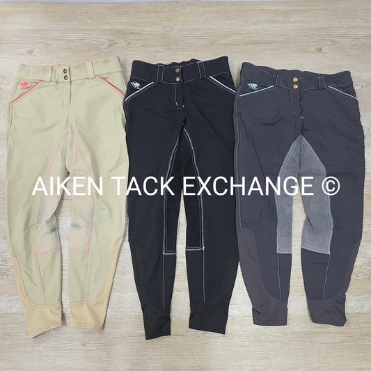 BARGAIN BUNDLE: 3 Pair SmartPak Piper Evolution Full Seat Breeches, Size 28 R