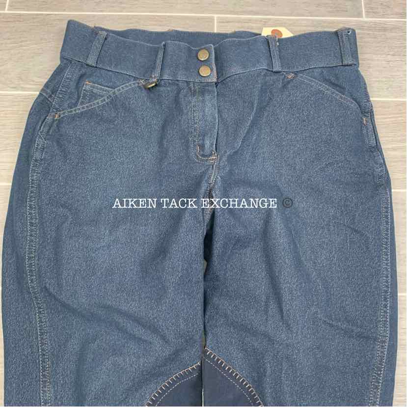 On Course Denim Knee Patch Breeches, Size 32