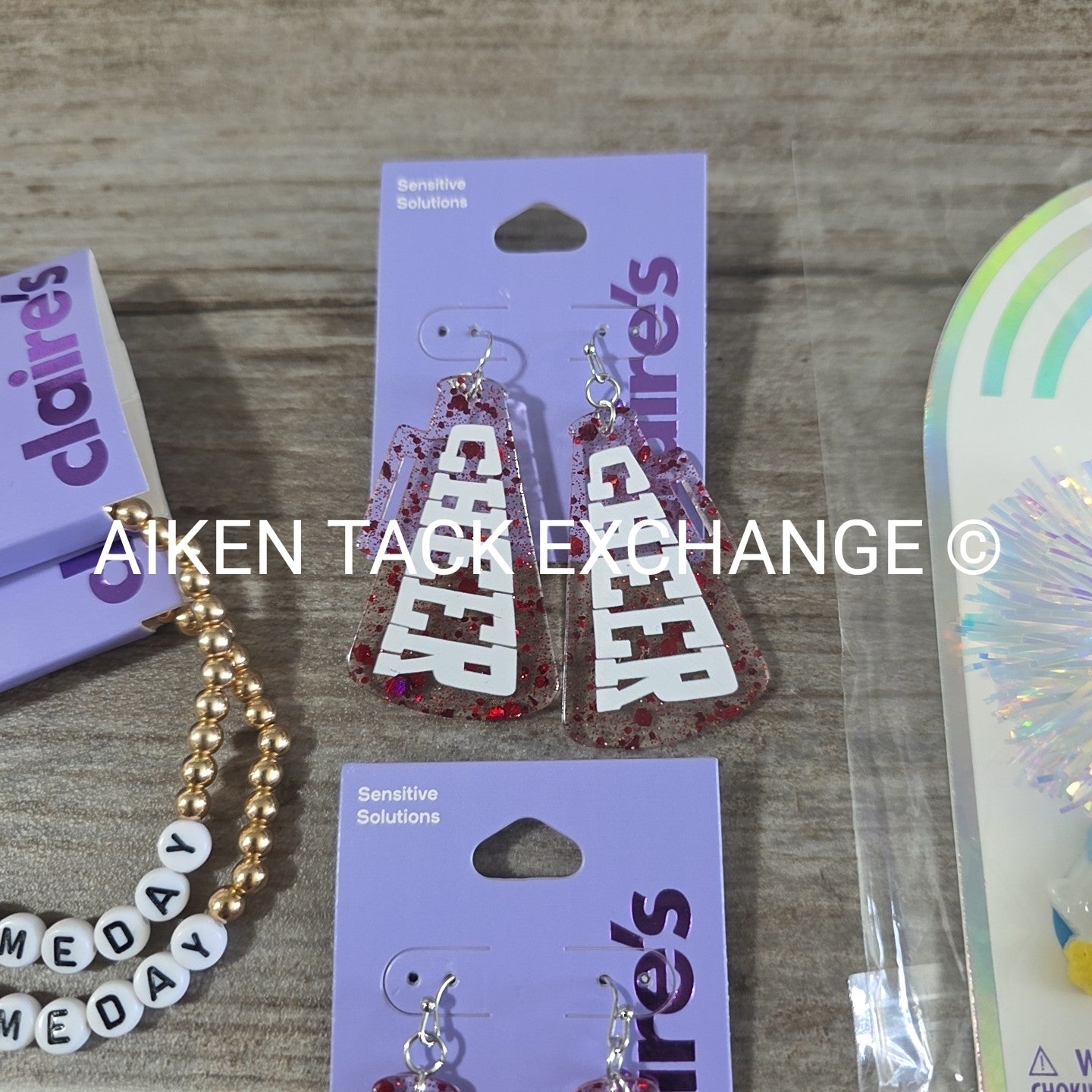 Claire's Game Day Bundle - 2 Pairs of Earrings, 2 Bracelets, 3D Stickers