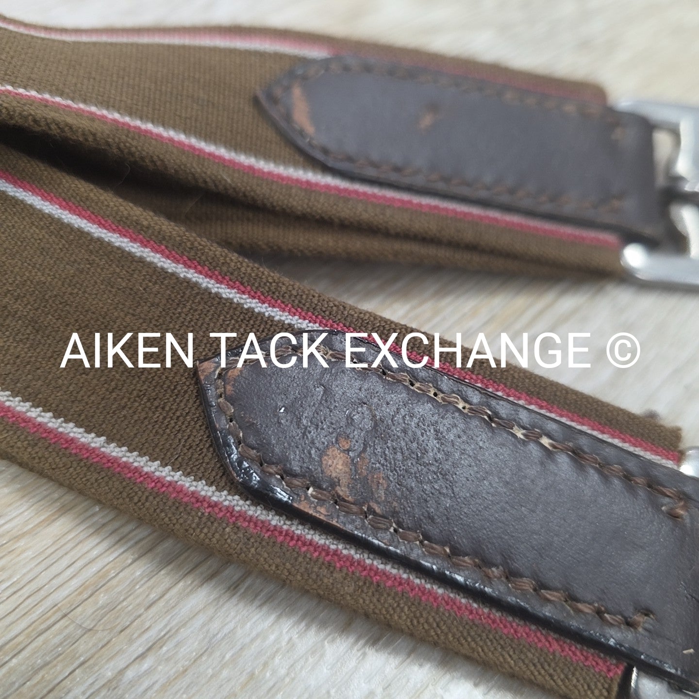 Leather Double End Elastic Equalizer Girth, Brown, 48"