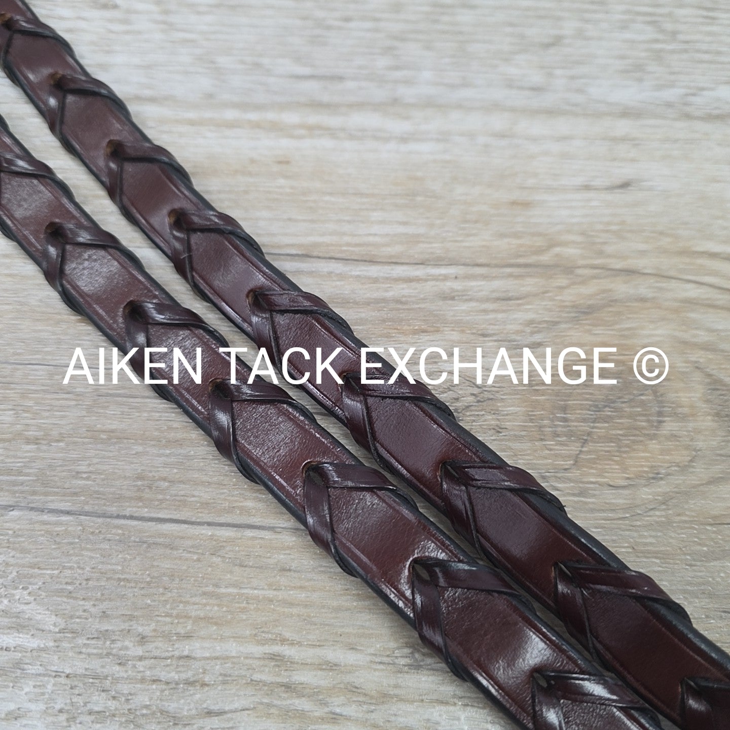 KL Select Round Raised Fancy Stitched Laced Reins, Brown, Size Full