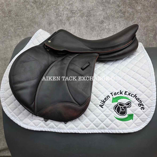 2011 Voltaire Palm Beach Close Contact Jump Saddle, 17.5" Seat, 2A Flap, Medium Wide Tree, PRO Panels, Full Buffalo Leather