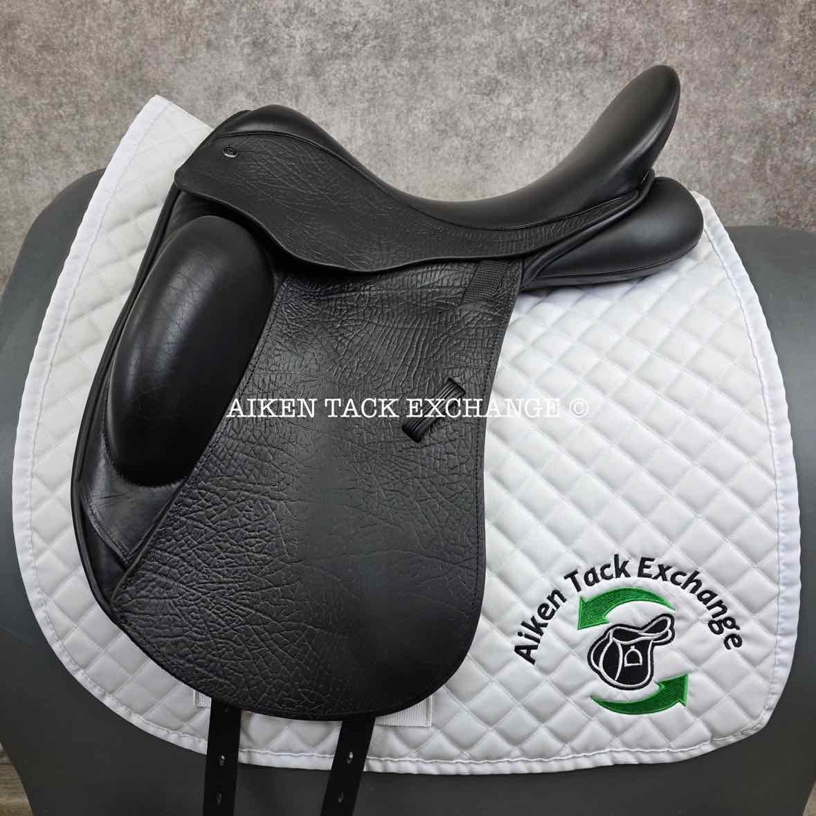 **SOLD** 2018 County Epiphany Monoflap Dressage Saddle, 17" Seat, Medium Narrow Tree, Wool Flocked Panels