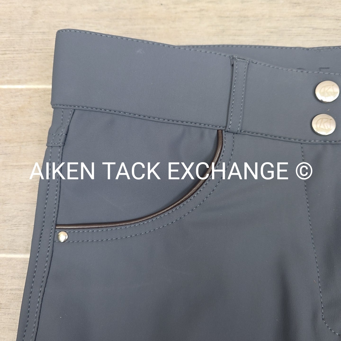 KL Select Gabrielle Full Seat Breeches, Slate/Espresso, Women's Size 28R