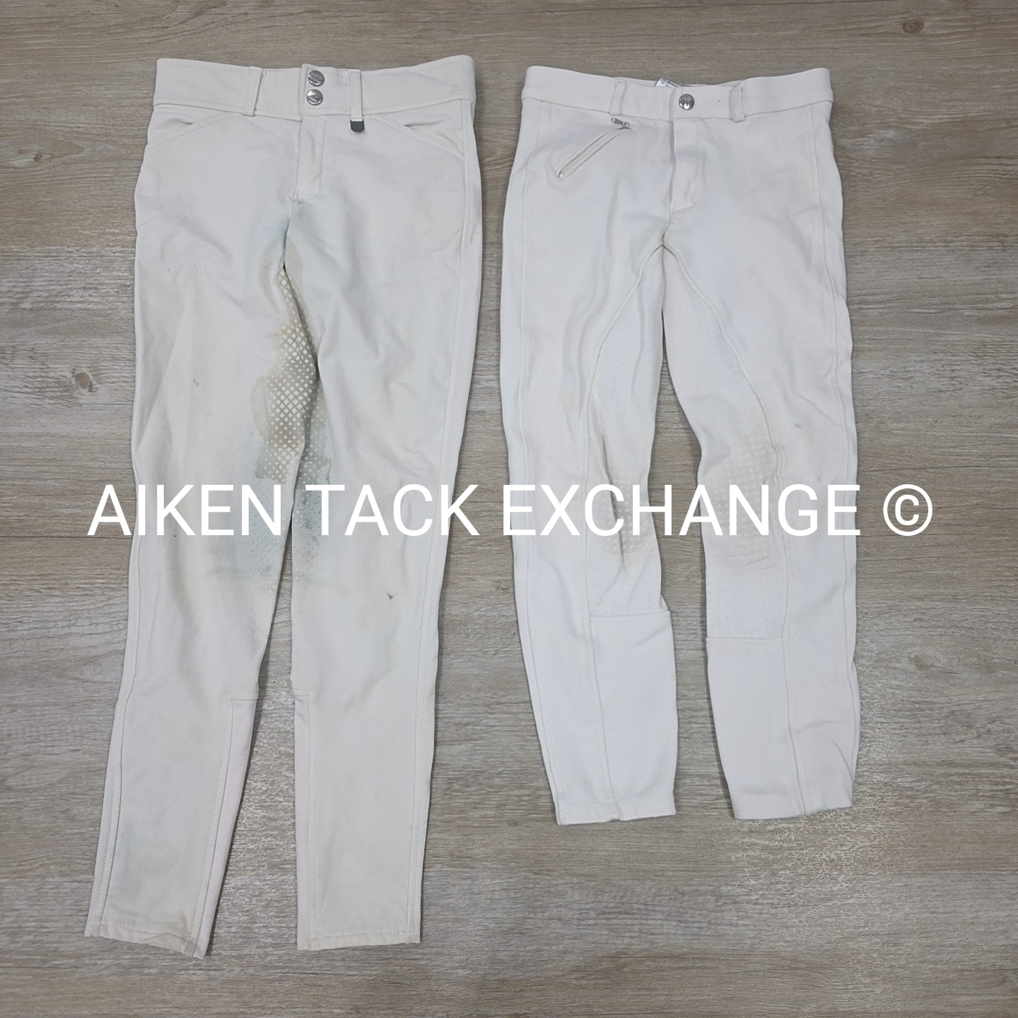 BARGAIN BUNDLE: 2 Horze Silicone Grip Full Seat Breeches, Youth Large