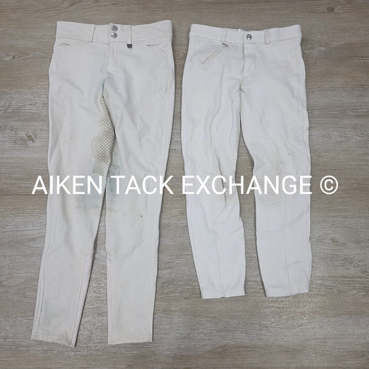 BARGAIN BUNDLE: 2 Horze Silicone Grip Full Seat Breeches, Youth Large