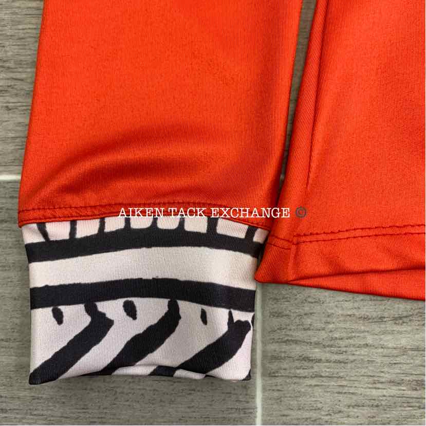 Women's S, FITS Cool Breeze Long Sleeve UPF Sun Shirt, Orange/Zebra, Brand New
