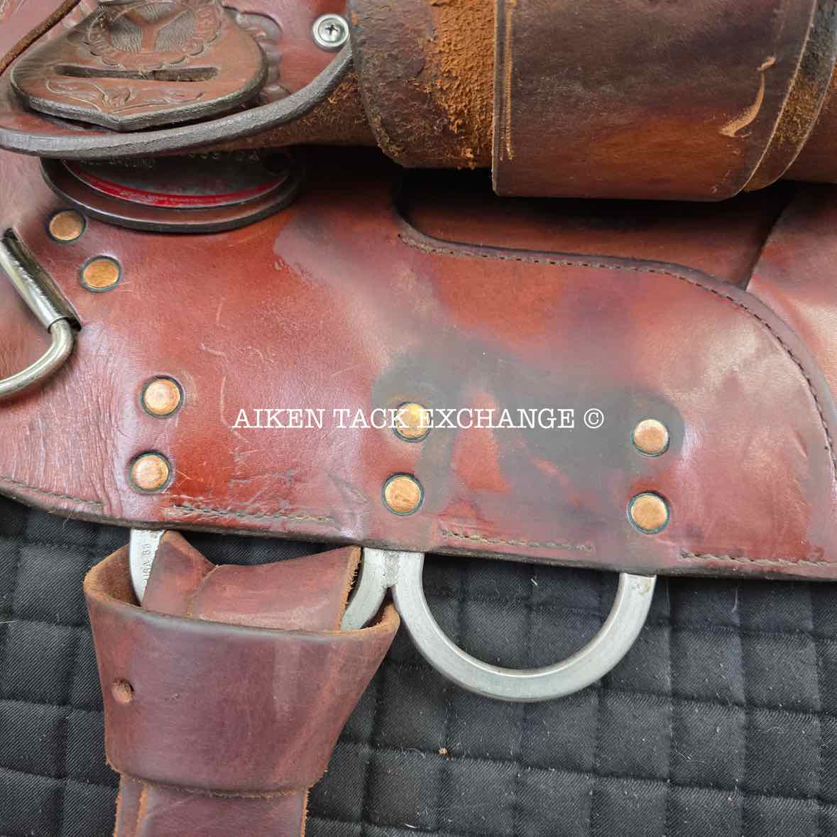 1997 Circle Y 2175 All-Around Western Saddle, 17" Seat, Regular Tree - Semi QH Bars