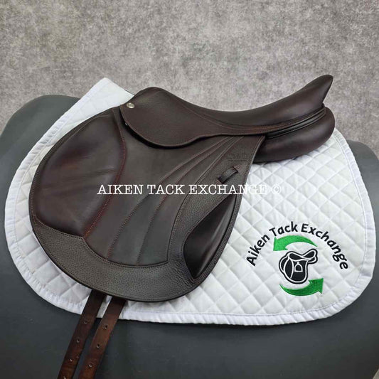 2020 CWD SE09 Monoflap Jump Saddle, 18" Seat, 2A Flap, Medium Tree, Foam Panels, Full Buffalo Leather