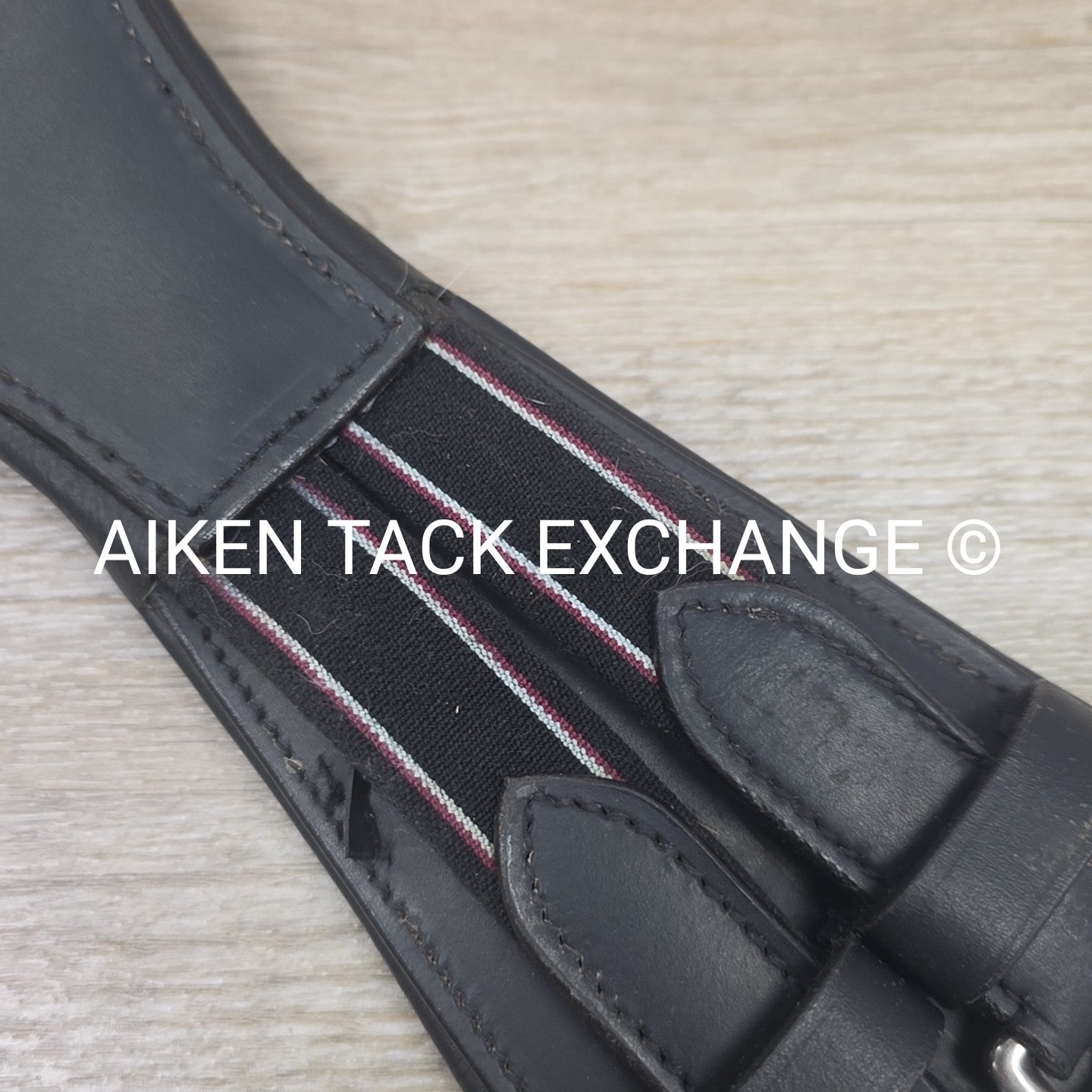 Contour Double End Elastic Dressage Girth, Black, 22"