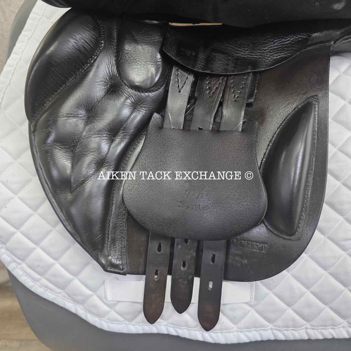 **SOLD** 2009 Black Country Ricochet Jump Saddle, 17" Seat, Medium Wide Tree, Wool Flocked Panels