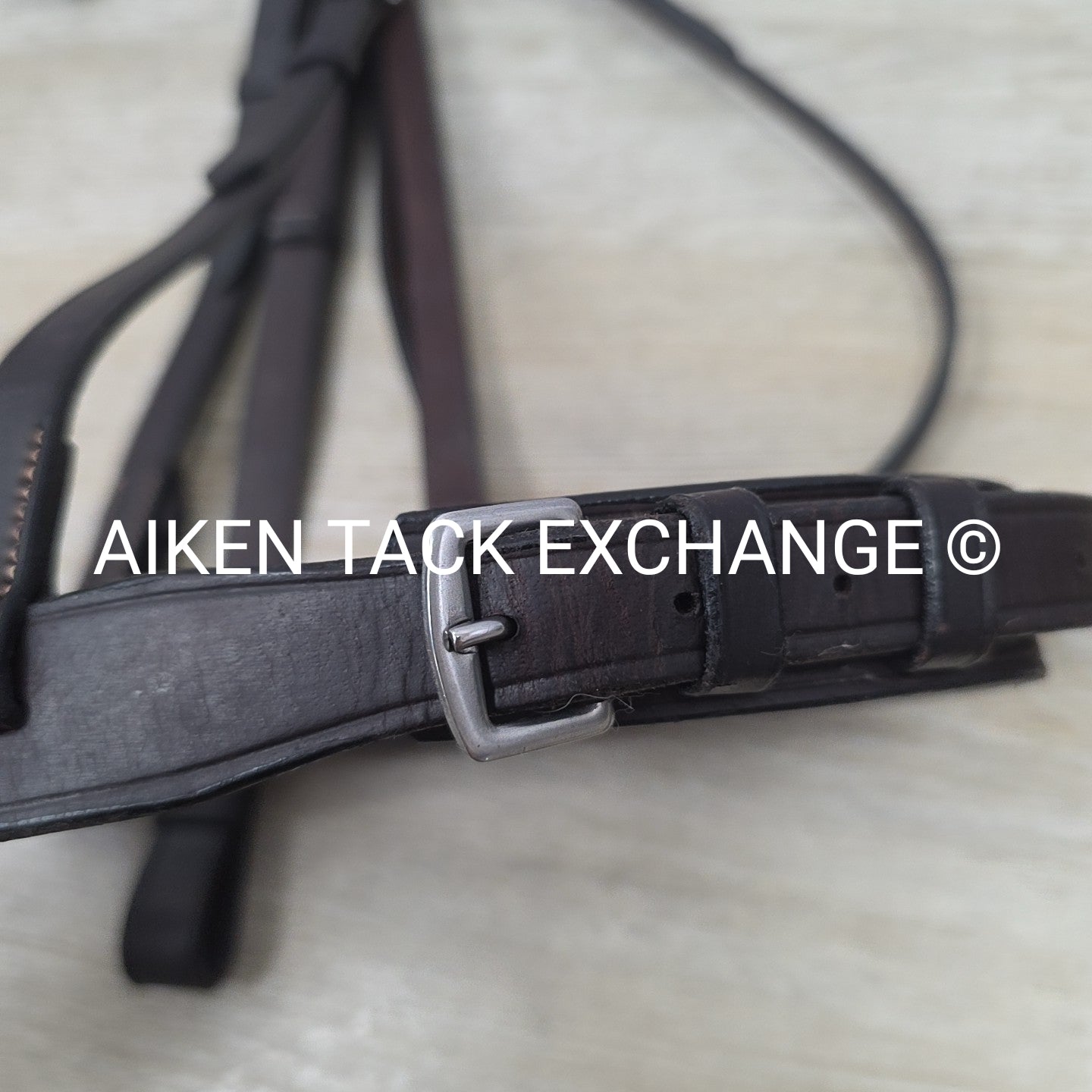 Horse Country Nimrod Flat Hunt Bridle with Laced Reins, Brown, Oversize