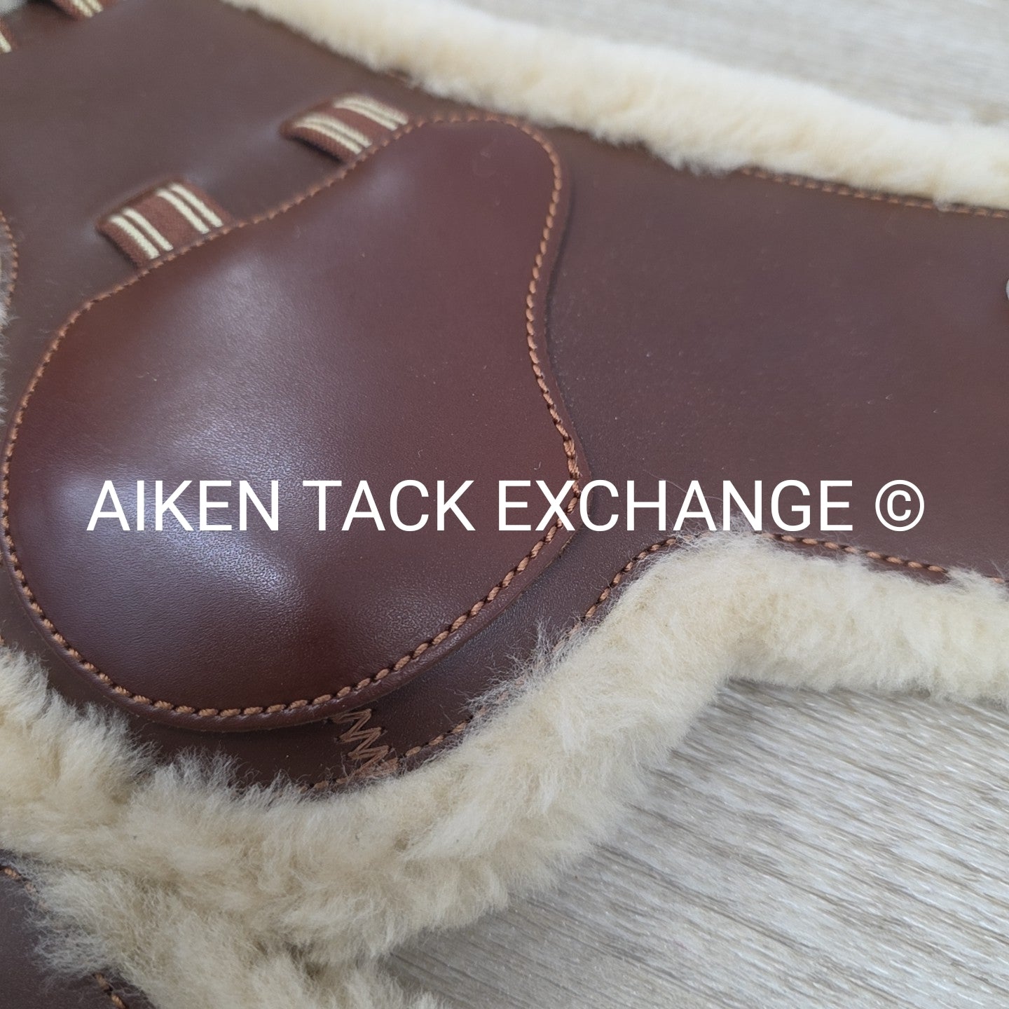 Prestige Sheepskin Lined Leather Hind Fetlock Boots, Brown, Size Large