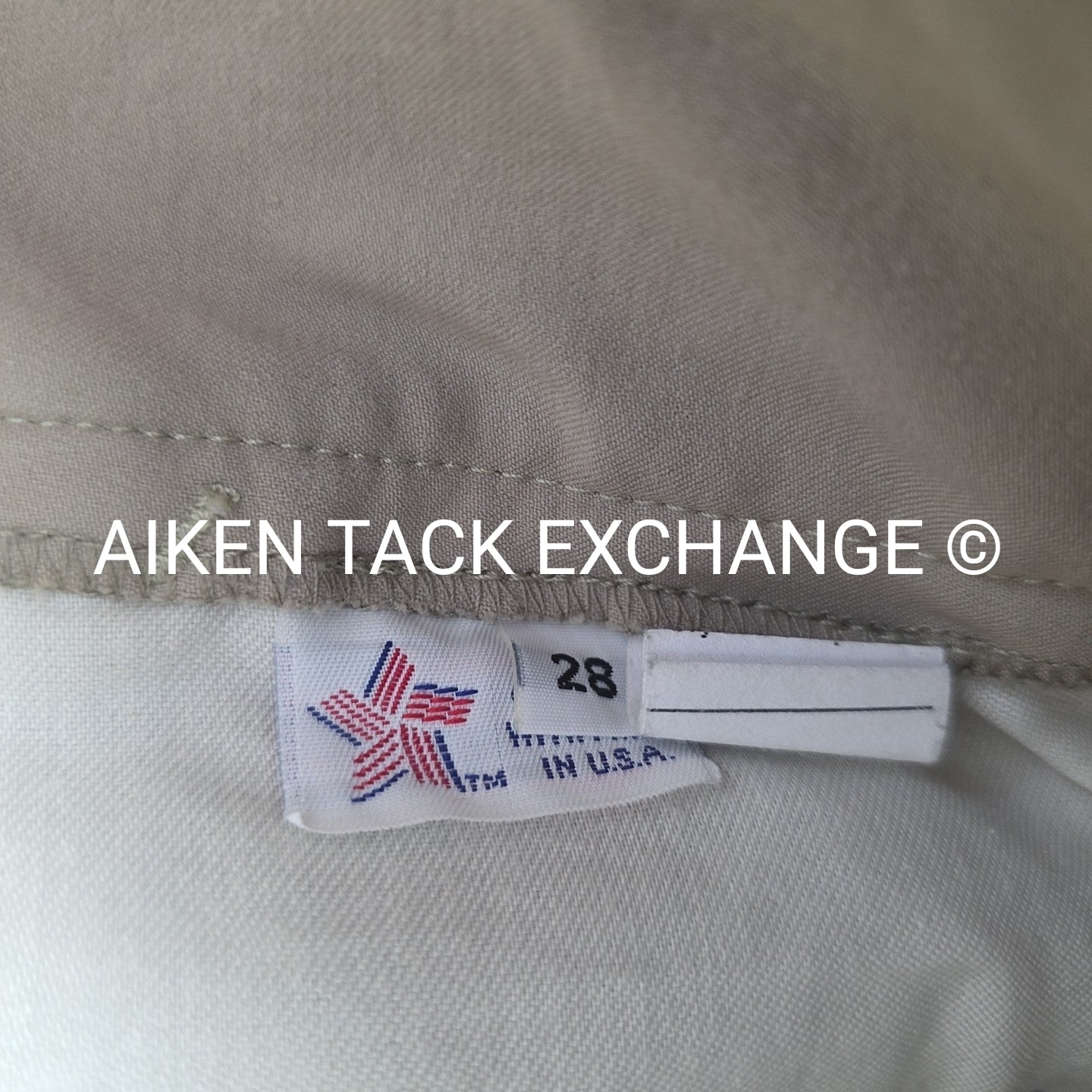 Tailored Sportsman Trophy Hunter Knee Patch Sock Bottom Breeches, Size 28