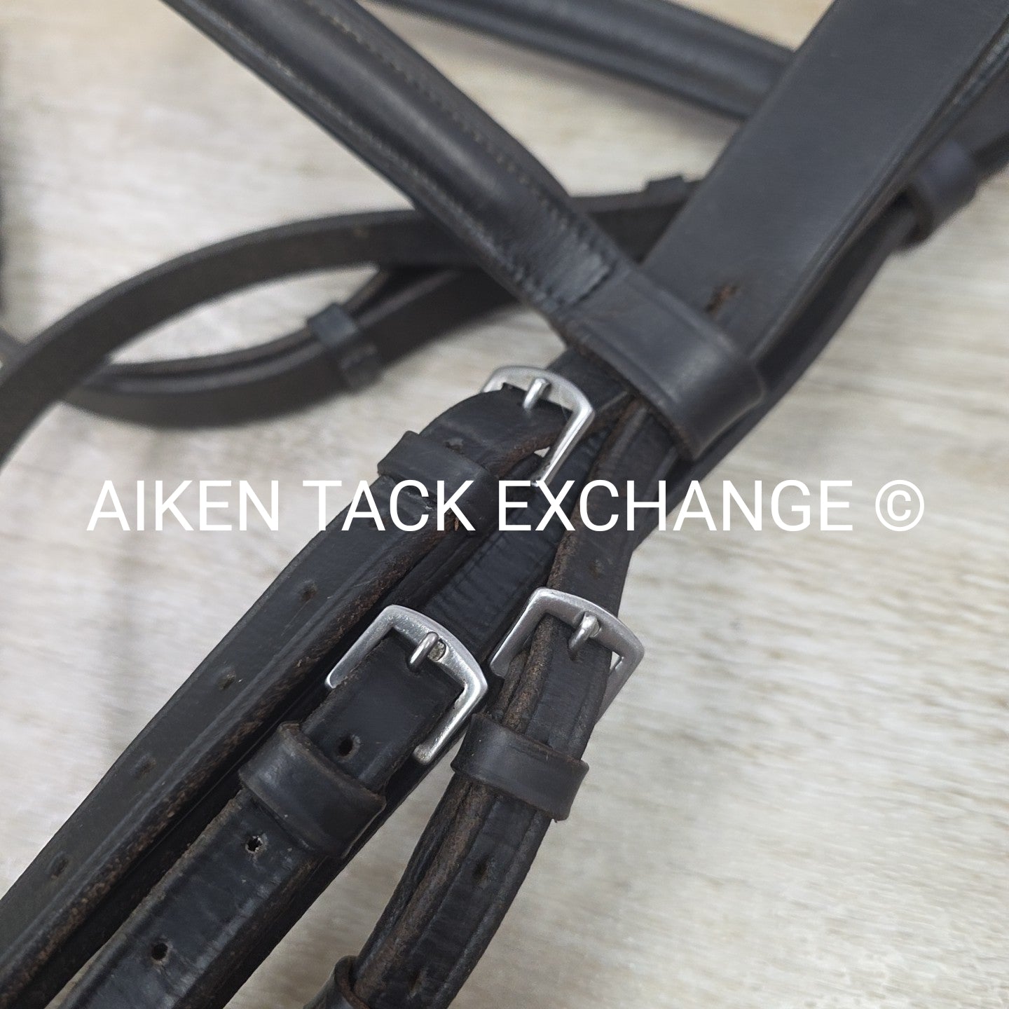 Plain Raised Bridle, Missing Flash Strap, No Reins, Oversize