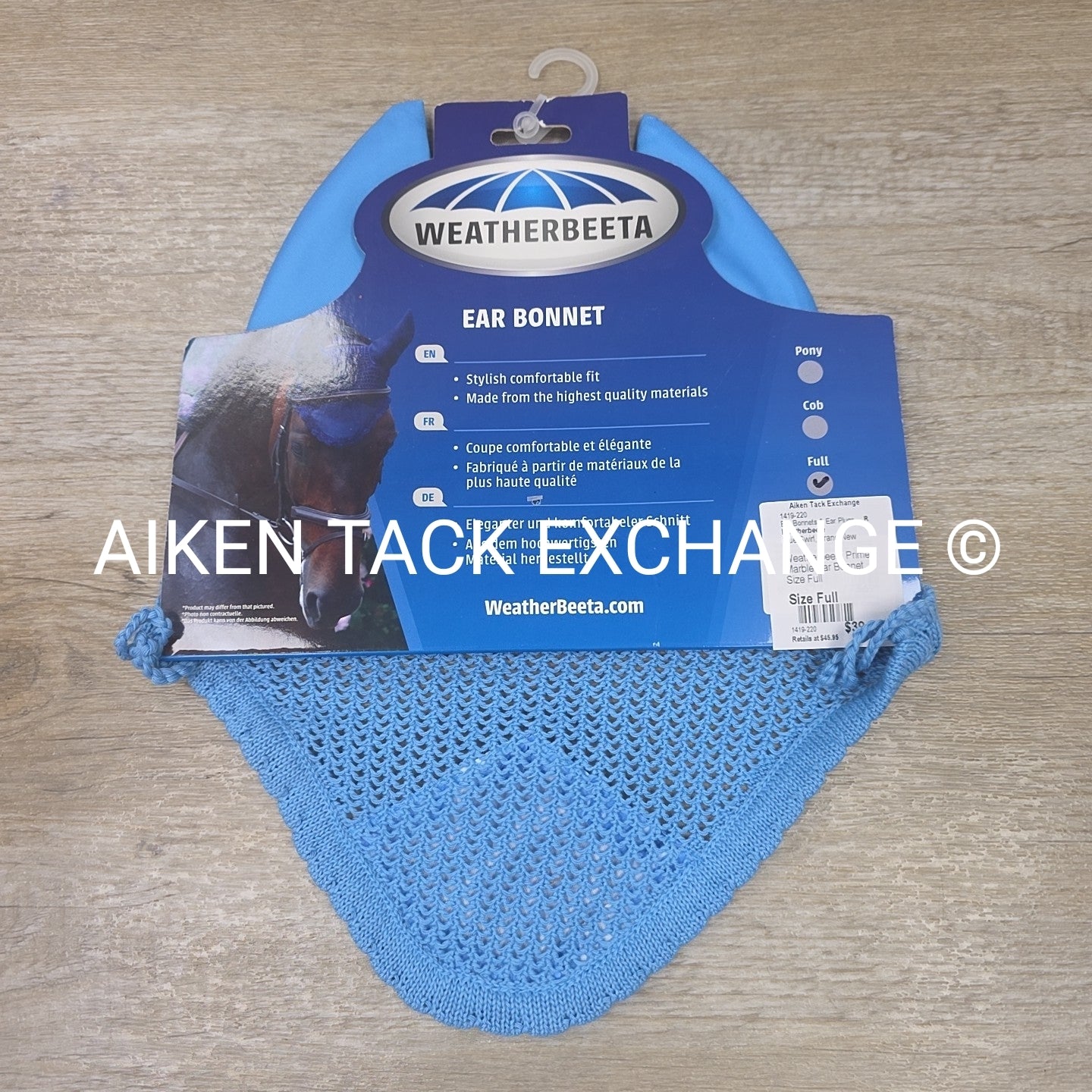 Weatherbeeta Prime Marble Ear Bonnet, Size Full