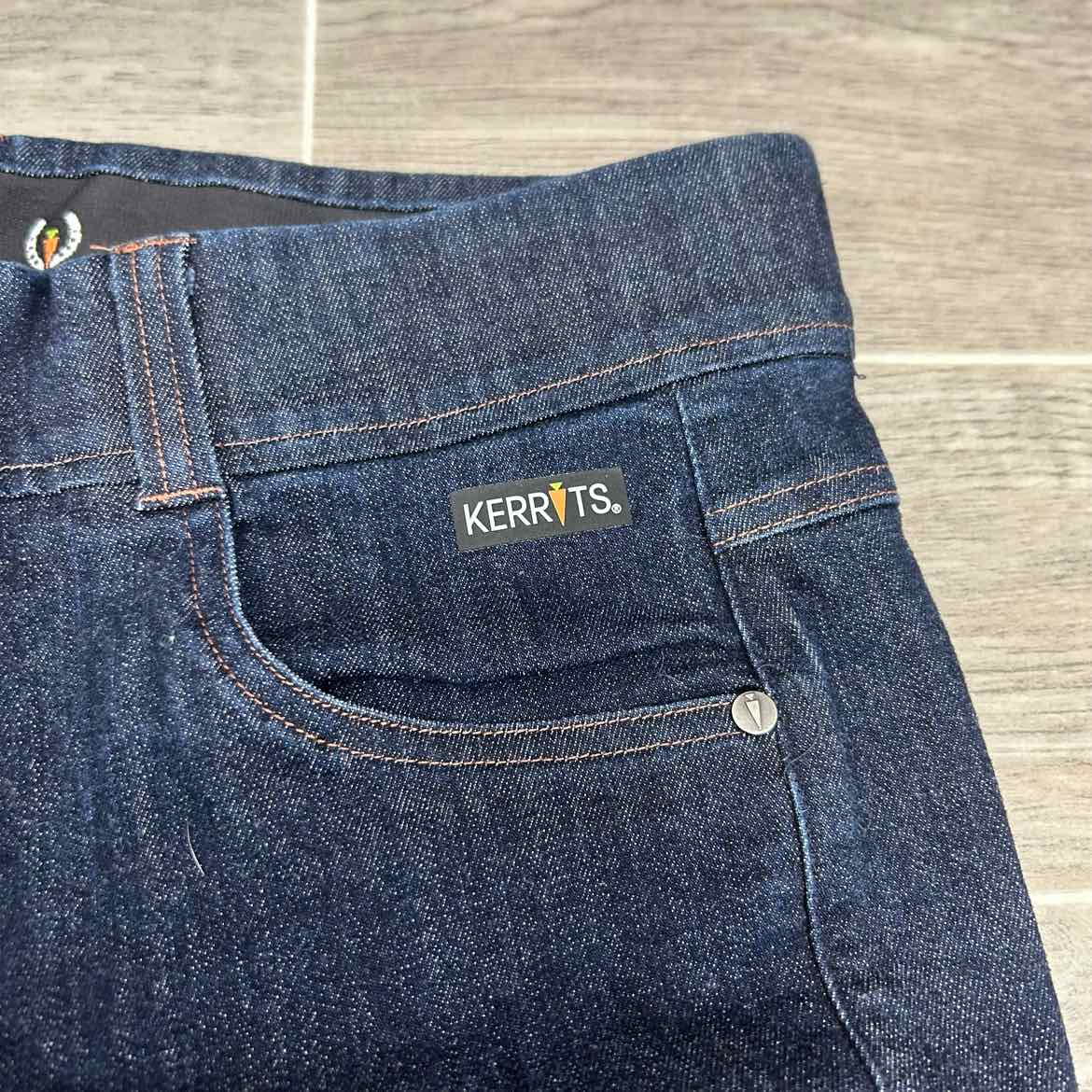 Kerrits Stretch Denim Knee Patch Breeches - Size L