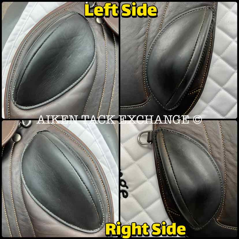 **SOLD** 2018 Bates Advanta Monoflap Eventing Jump Saddle, 17" Seat, Adjustable Tree - Changeable Gullet, Wool Flocked Panels