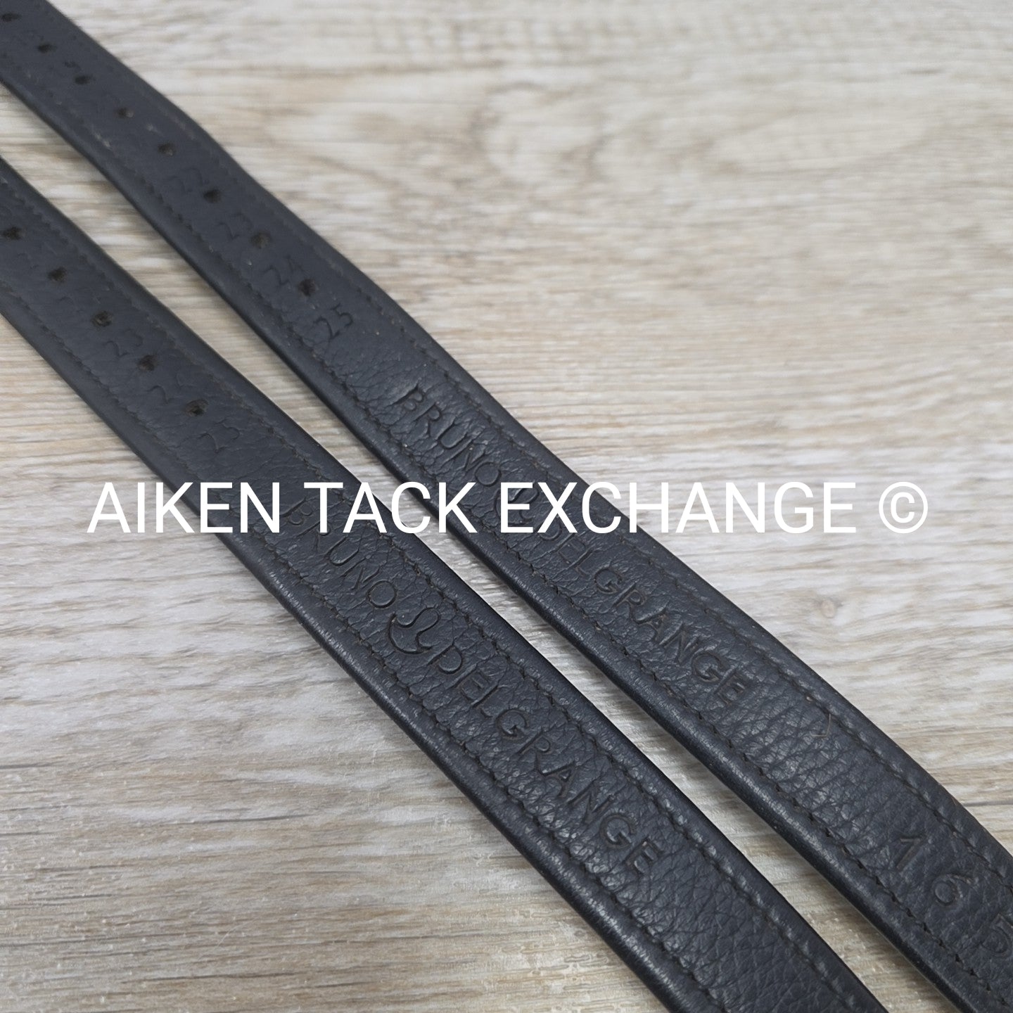 Bruno Delgrange Nylon Lined Stirrup Leathers, Black, 165 cm / 65"