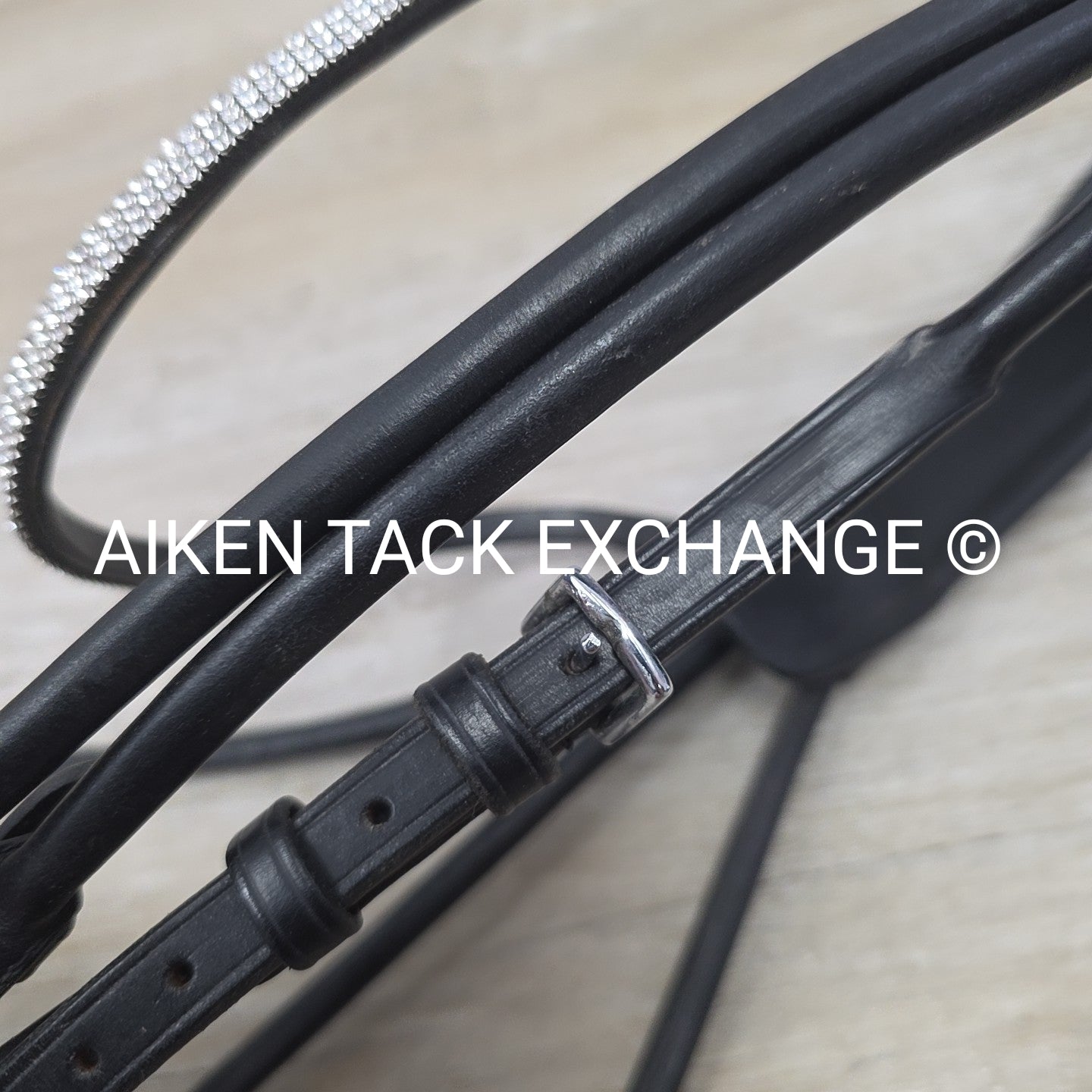 Schockemohle Rolled Dressage Bridle, No Reins, Black, Size Full