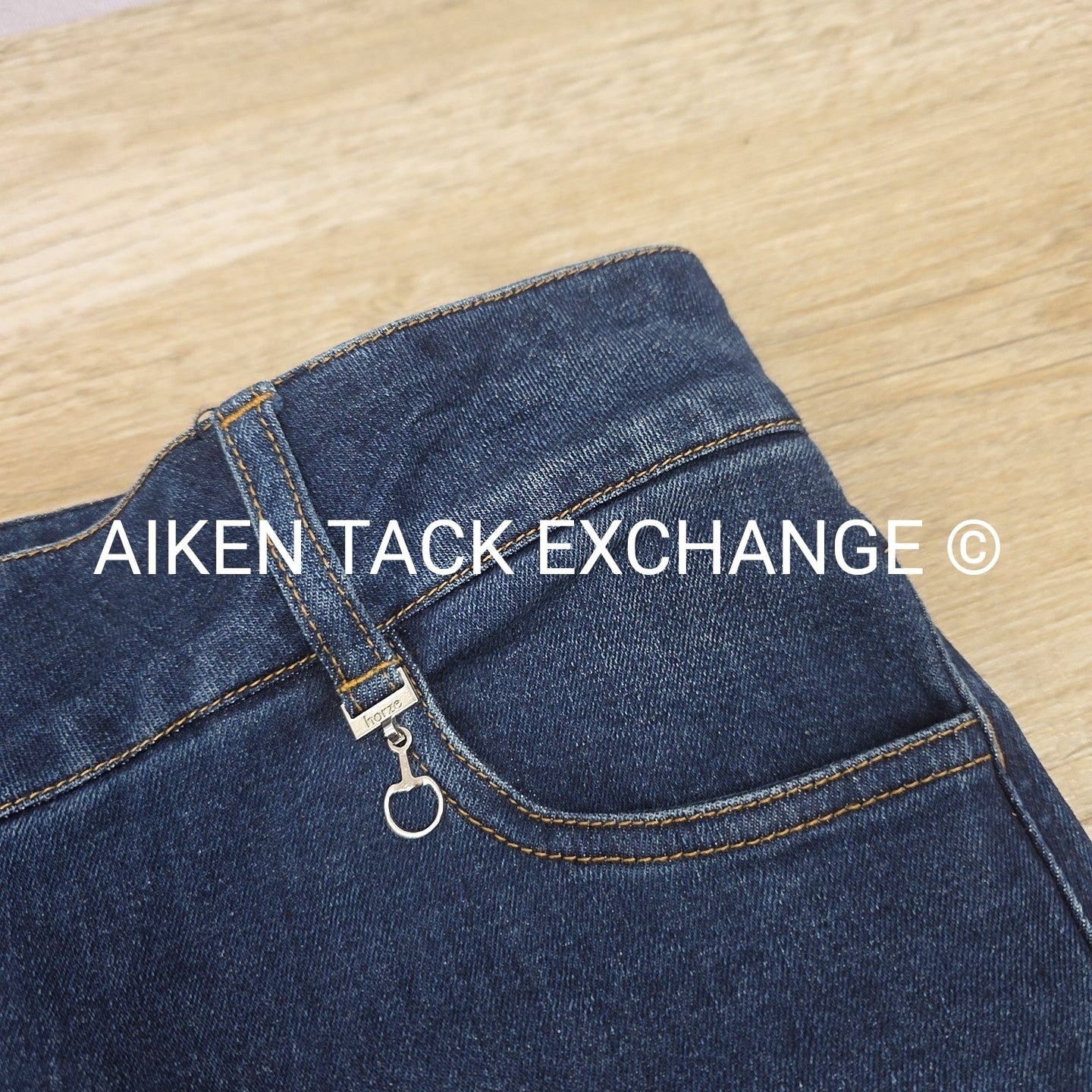 Horze Silicone Grip Full Seat Denim Breeches, Size 28