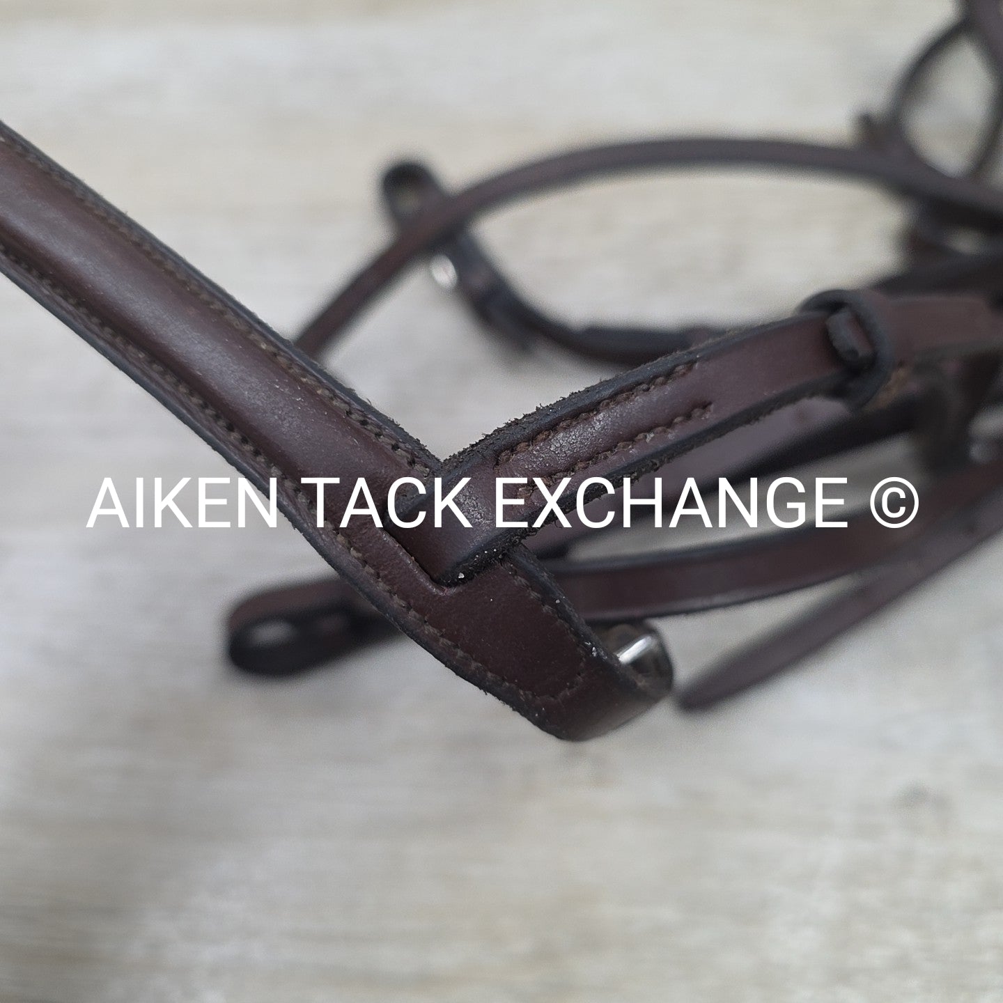 Plain Square Raised Bridle with Matching Laced Reins, Brown, Size Full