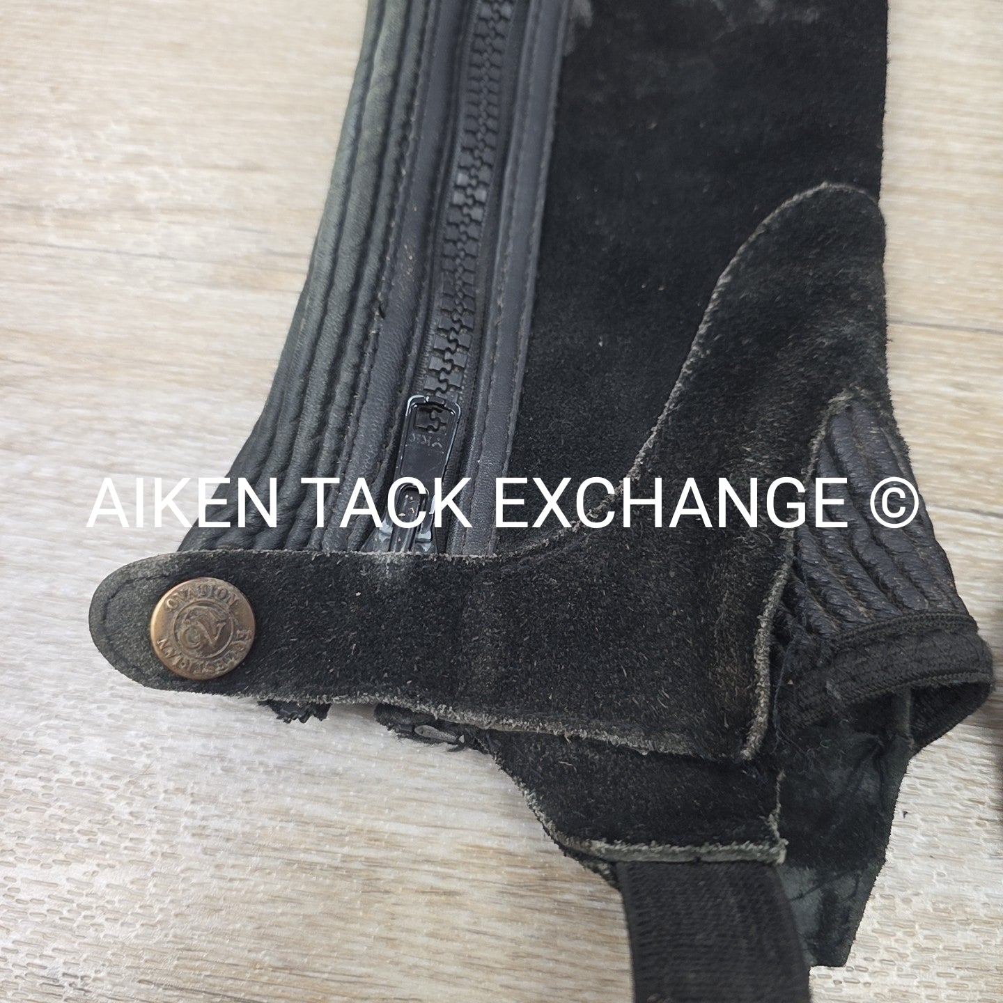 Ovation Suede Half Chaps, Black, Size 8 - 10 Tall