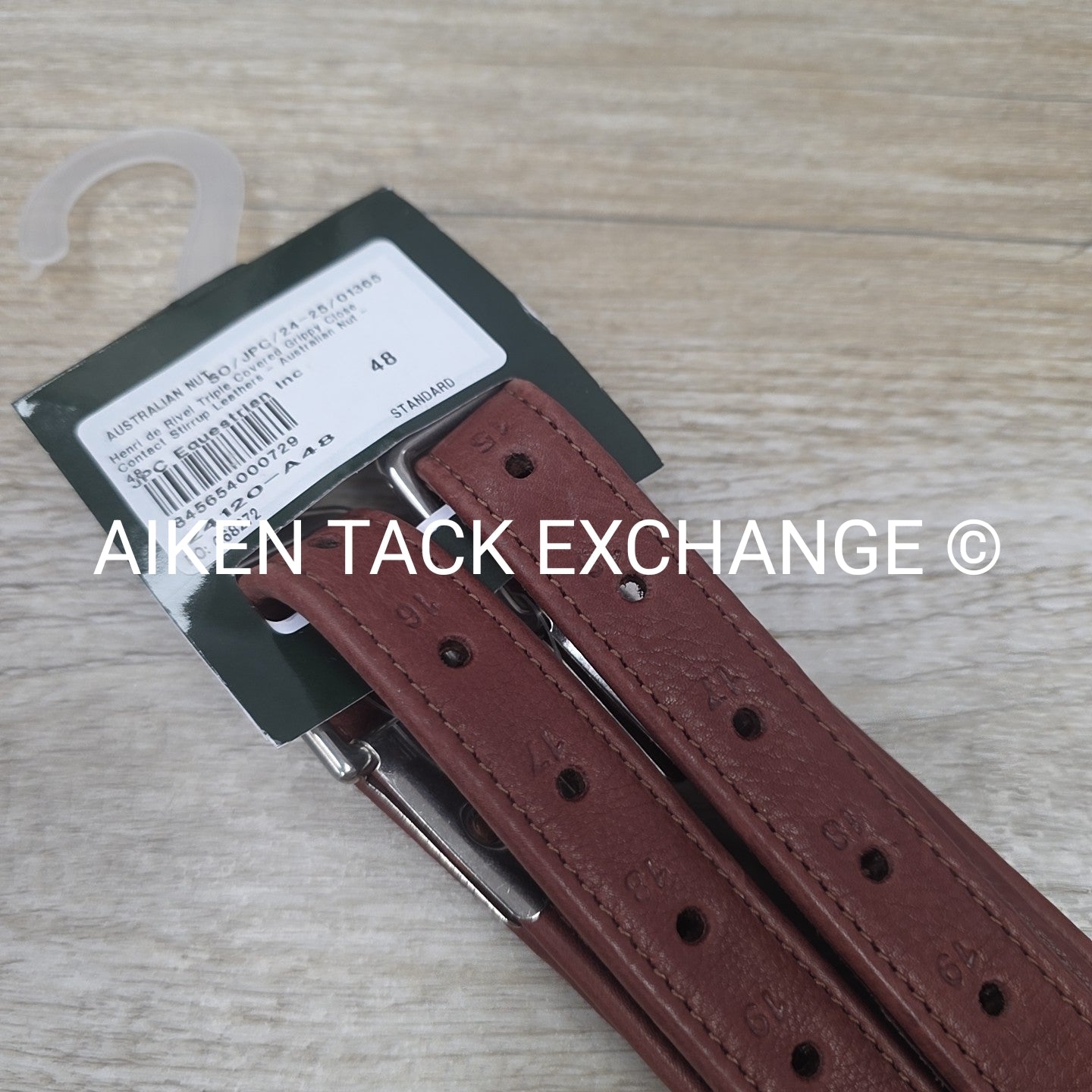 HDR Triple Covered Grippy Close Contact Stirrup Leathers, Australian Nut, 48"