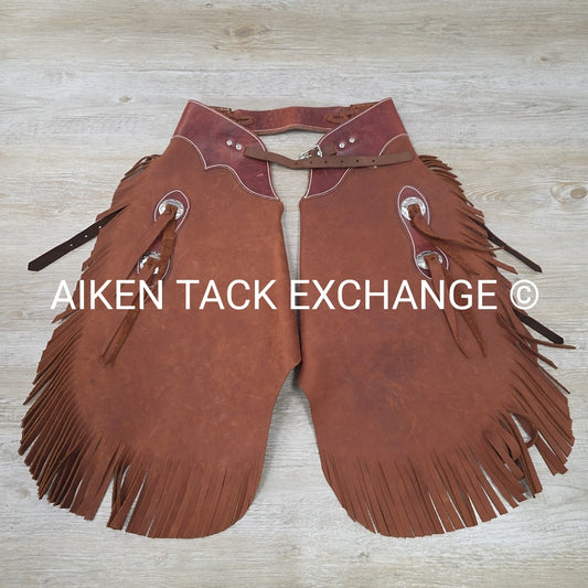 Montana Leathermaker BA Bryan Lindberg Cropped Fringe Chaps, Women's S/M
