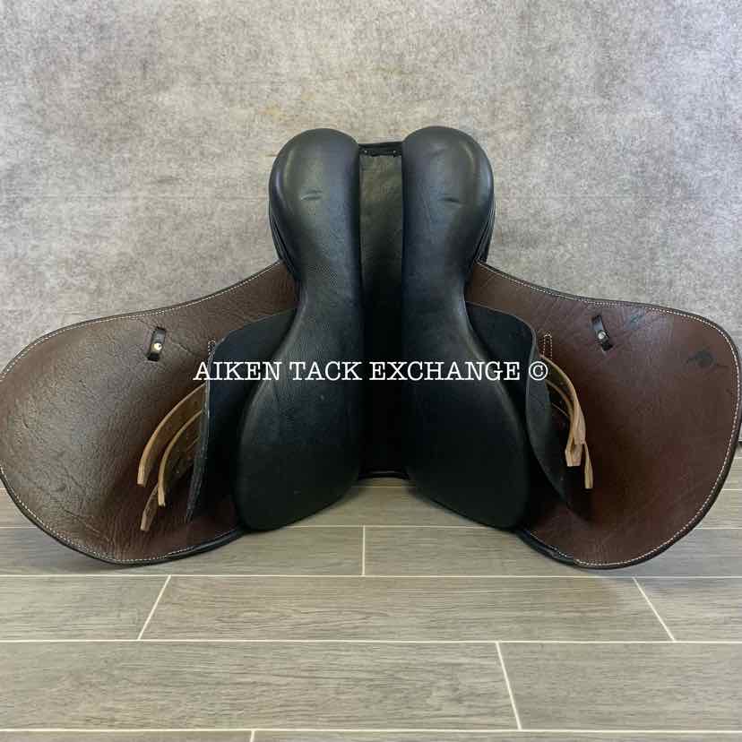 **SOLD** Suede American Style Polo Saddle with Stirrups, Leathers, Girth & Overgirth, 18" Seat, Narrow Tree