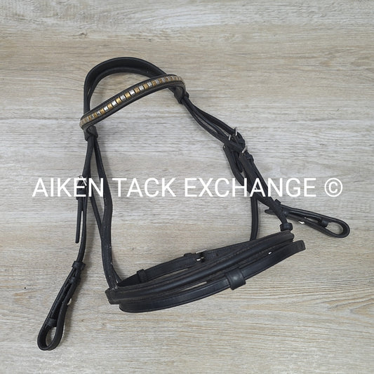 Bobby's English Tack Bridle, No Reins, Black, Size Pony