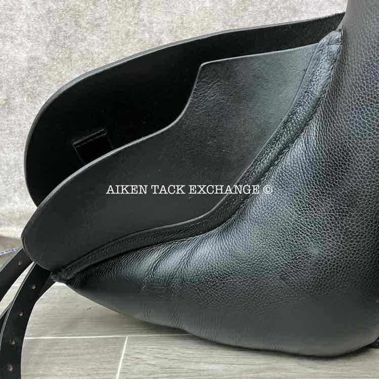 **SOLD** 2014 JRD Alvina Dressage Saddle, 18" Seat, Short Flap, Wide Tree, Wool Flocked Panels