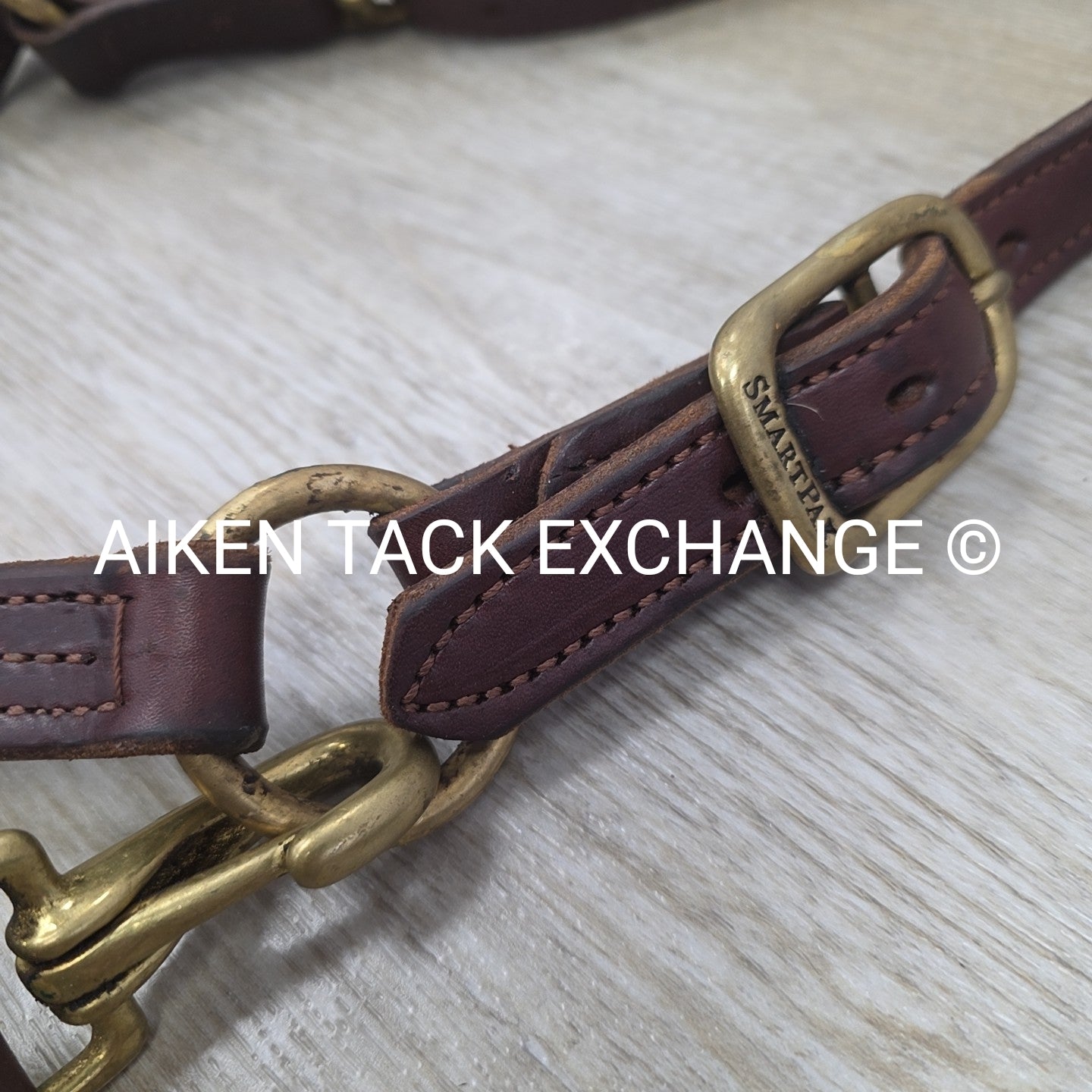SmartPak Triple Stitch Leather Halter, Brown, Size Full