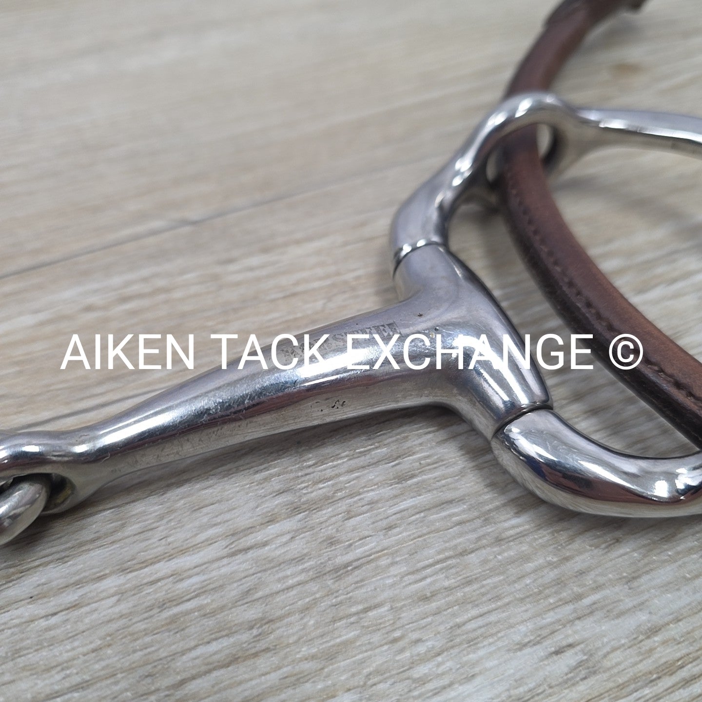 Korsteel Single Joint Eggbutt Gag Bit with Leather Cheek Pieces 5.5"