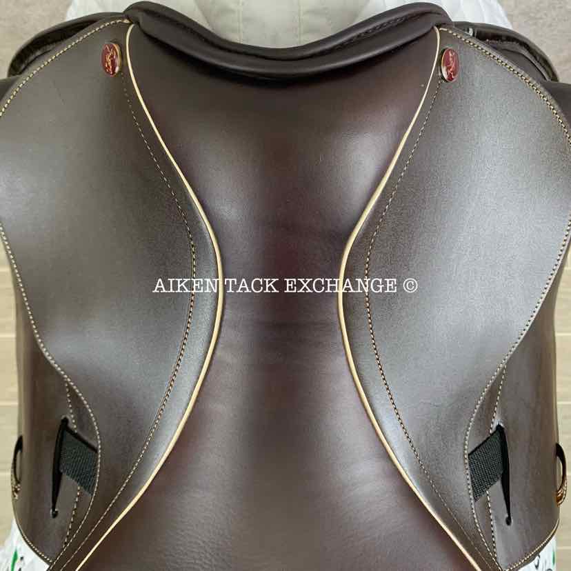 2022 MaxFlex Picasu Monoflap Dressage Saddle, 18" Seat, Flex Tree - Wide Fit, Wool Flocked Pony Panels