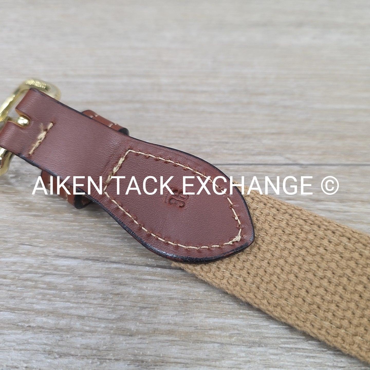 Leather Web Belt with Bow Ties, Size 36