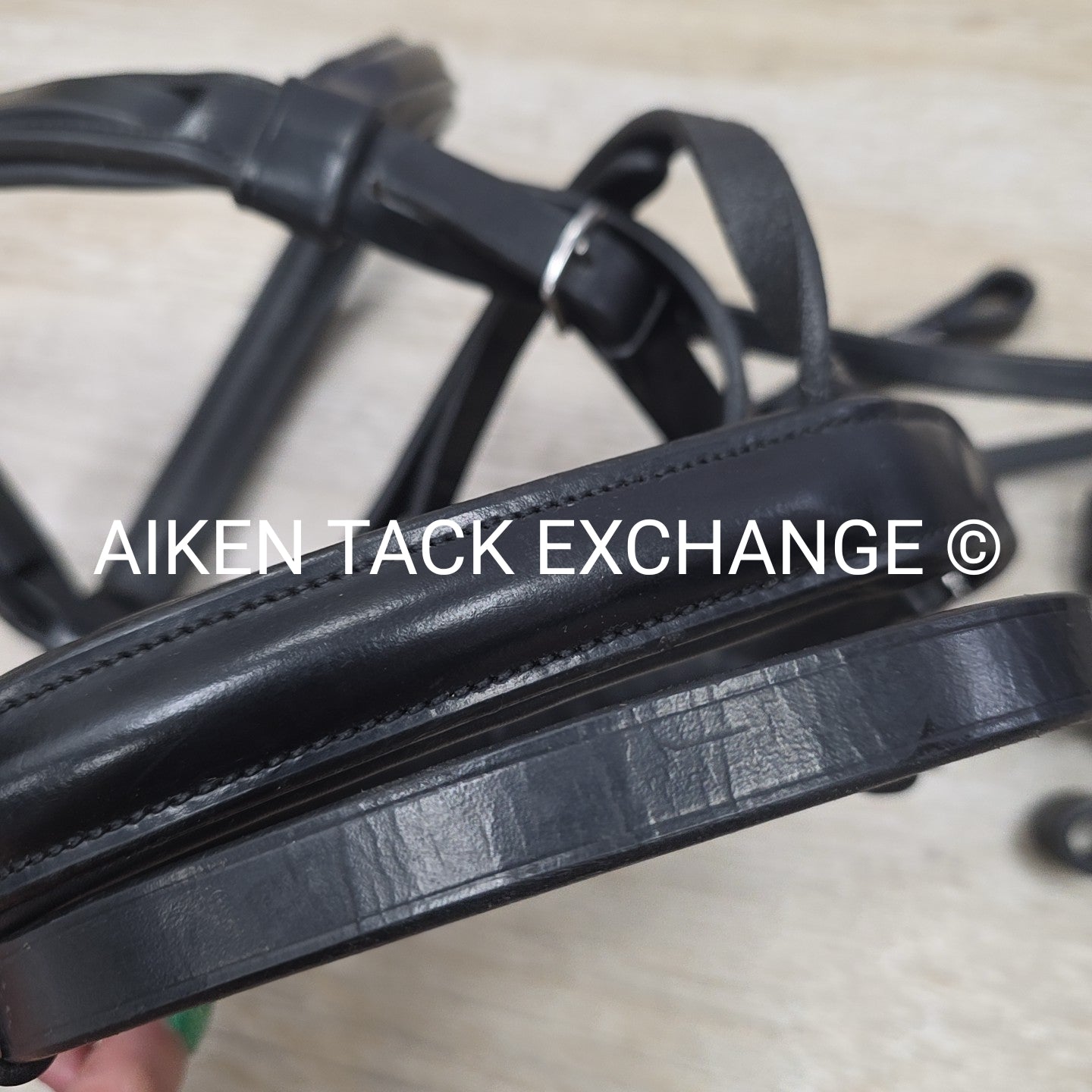 KL Select Black Oak Juniper Dressage Bridle with Reins, Black,  Size Full