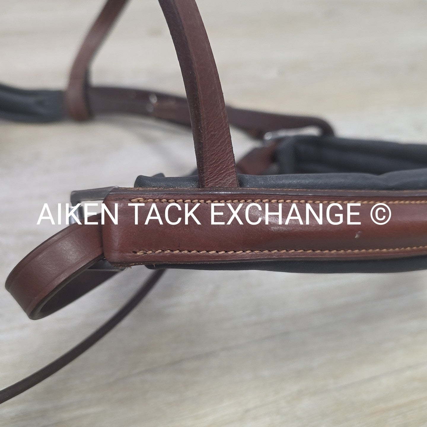 Lumiere Dressage Bridle, Missing Flash Strap, No Reins, Brown, Size Full