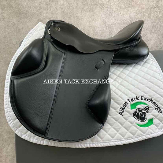 **SOLD** 2002 Kieffer Norbert Koof All Purpose Jump Saddle, 17" Seat, Wide Tree, Wool Flocked Panels