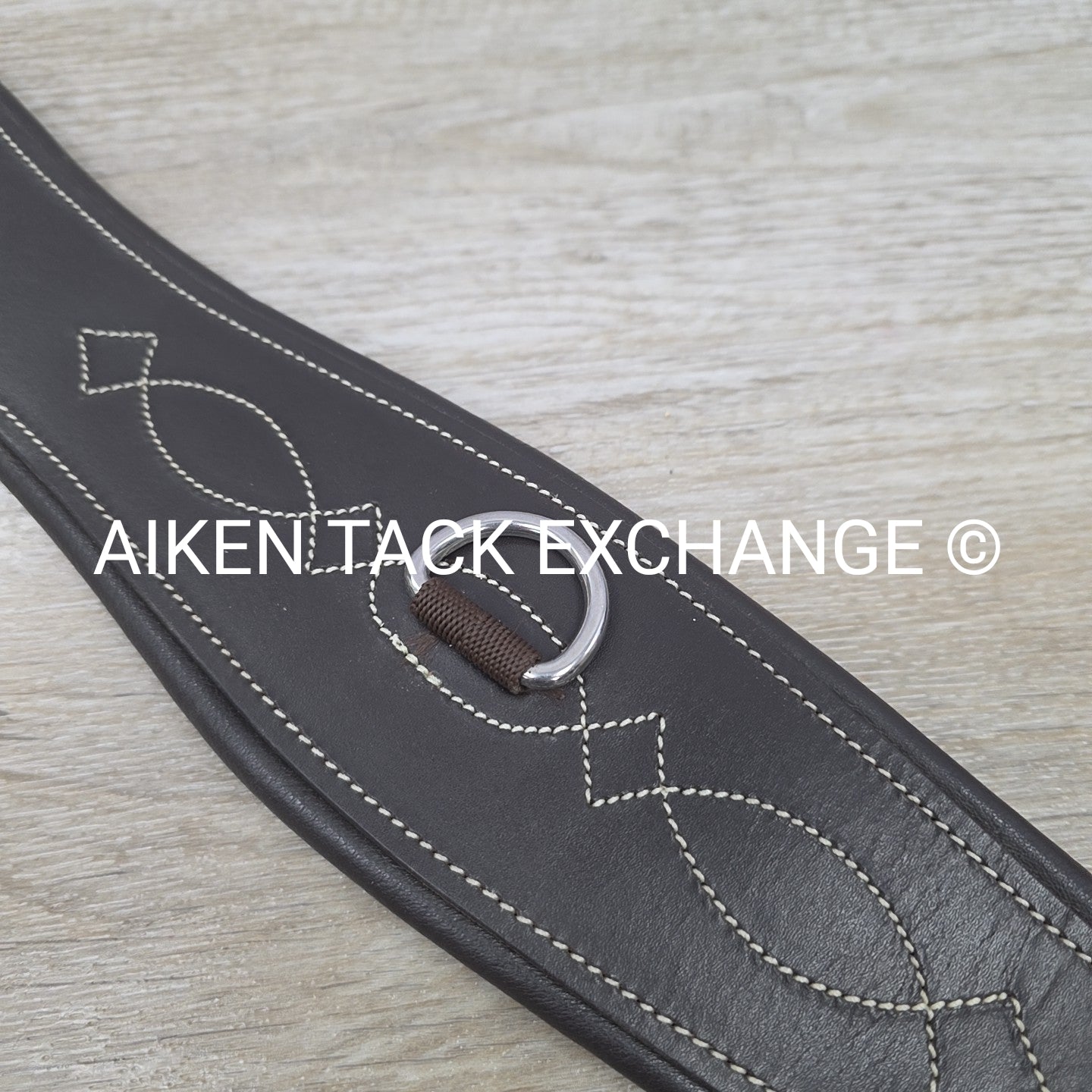 Fancy Stitched Girth with Double End Elastic, Brown, 48"